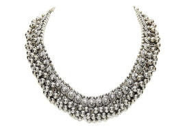 Shining Diva Fashion Latest Oxidised Silver Traditional Boho Design Choker Necklace for Girls (Silver)